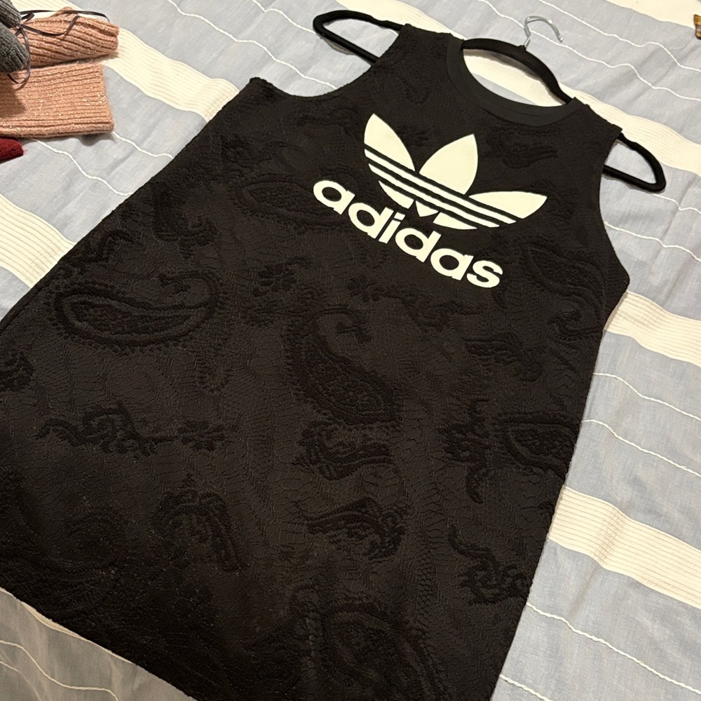 Adidas Black Patterned Tank Dress